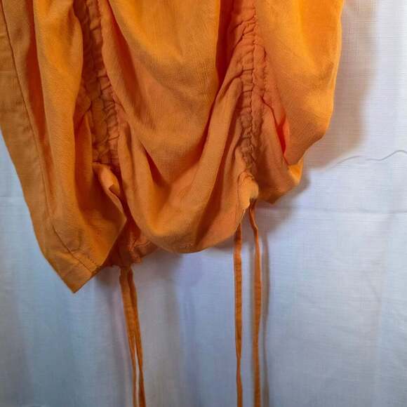 Wild Fable Orange Mango Cut-Out Ruched Midi Bodycon Dress - Picture 4 of 6